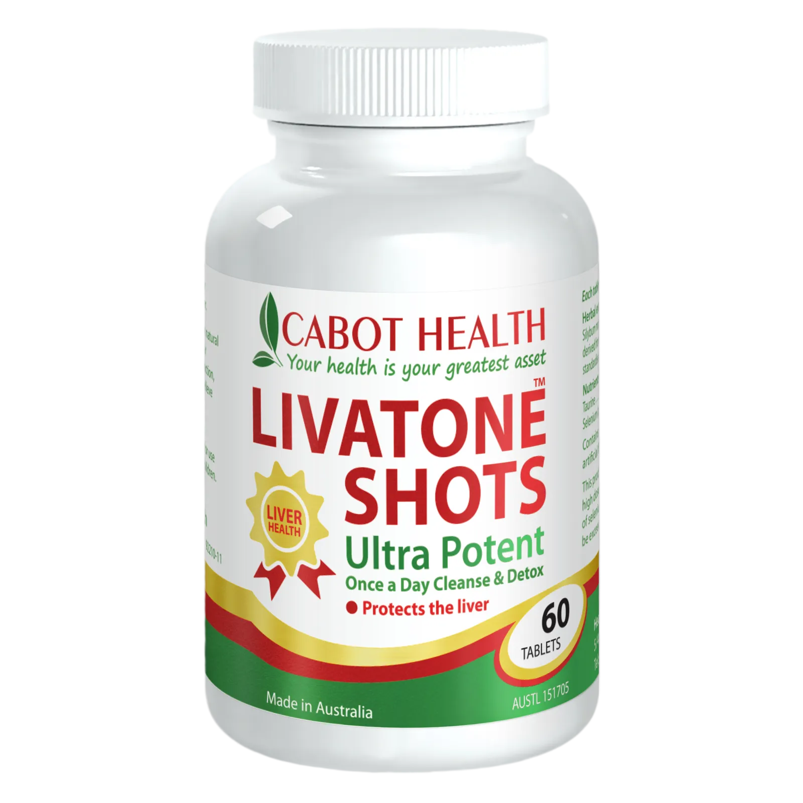 CABOT HEALTH LIVATONE SHOTS - 60 viên