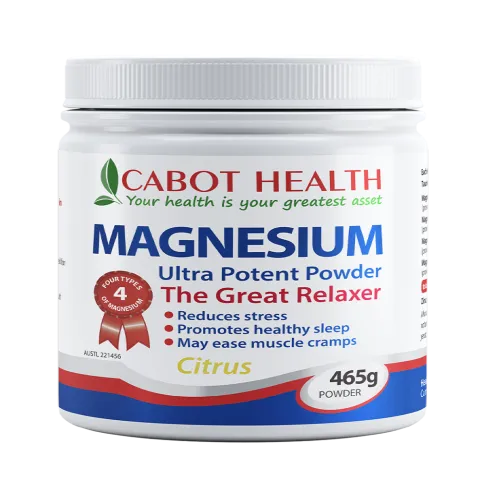 CABOT HEALTH MAGNESIUM ULTRA POTENT POWDER CITRUS 465g